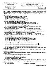 Đề kiểm tra học kì I môn Sinh học Lớp 12 - Mã đề 407 - Năm học 2018-2019 - Sở giáo dục và đào tạo Quảng Nam